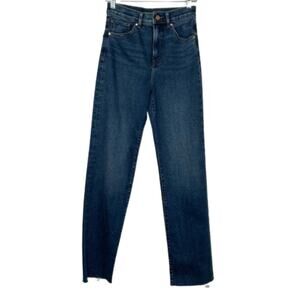 Express Modern Straight Super Highrise dark wash jeans size 0R